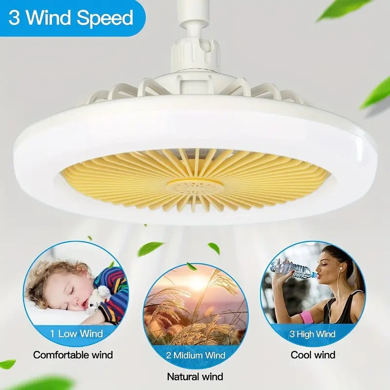 FOCO VENTILADOR ROTACION 360 GRADOS CON CONTROL LED360